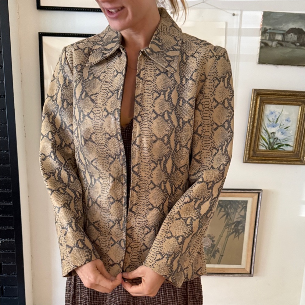 Elegant Snake Print Blazer